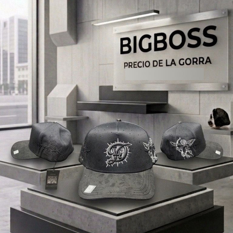BigBoss Grey Ostrich Fitted Cap