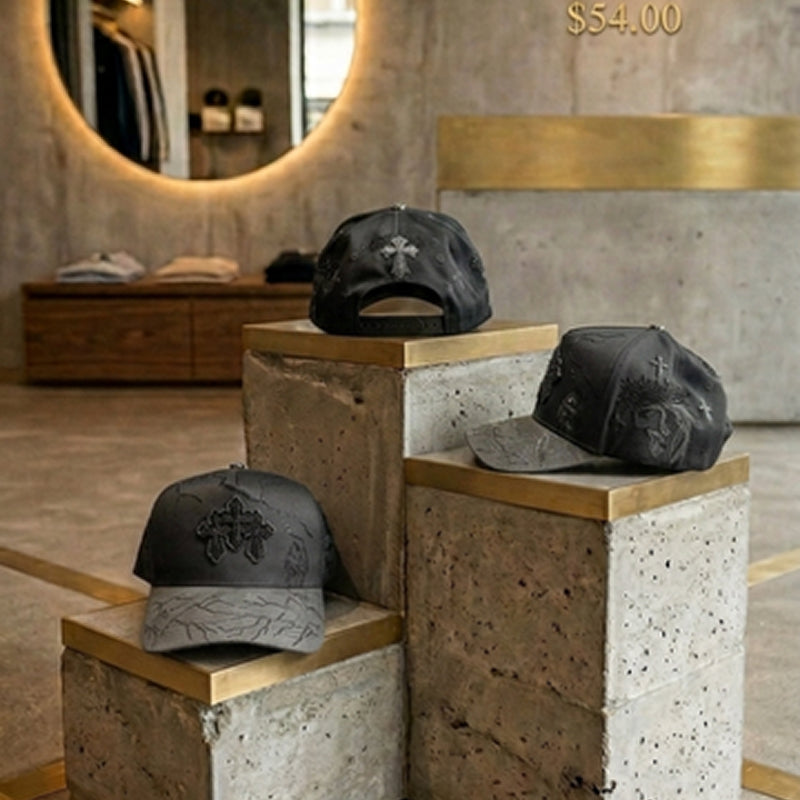 Kevin Hats Black Cross Cap