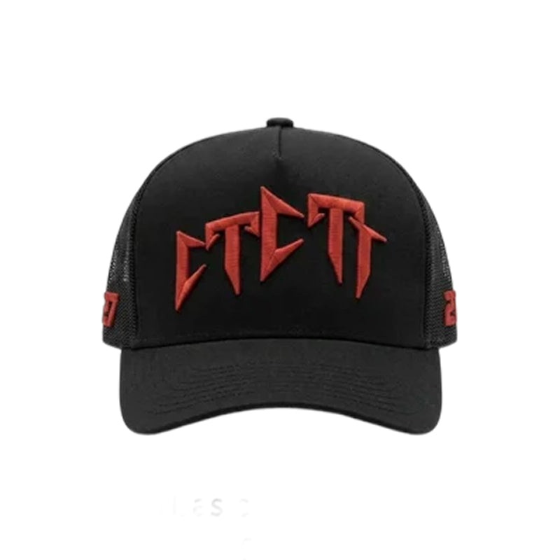 Red Racing Script Trucker Cap