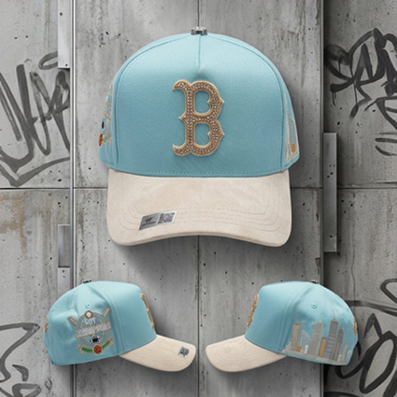 Capsfans Boston B Rhinestone Cap